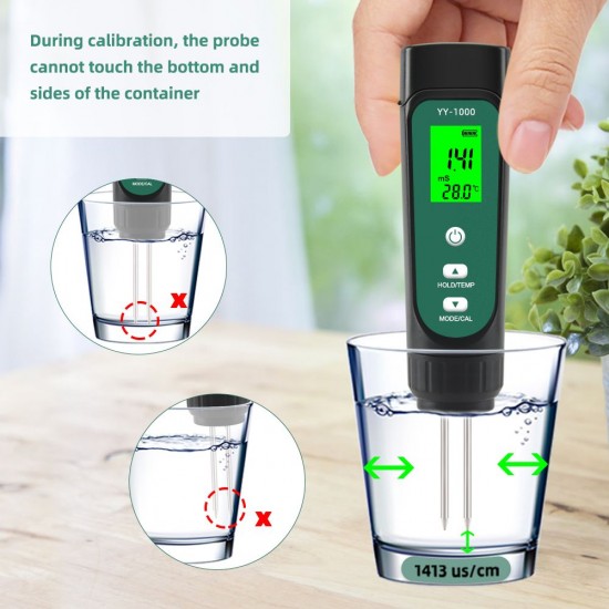 3-In-1 Digital Soil Tester LED Screen with Backlight Soil EC / Humidity / Temperature Meter Plant Moisture Meter Hygrometer Household Gardening Potted Soil Testing Instrument