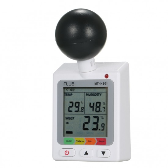 WBGT + HI Heat Index Checker Stress Meter Air Globe Temperature Humidity Tester