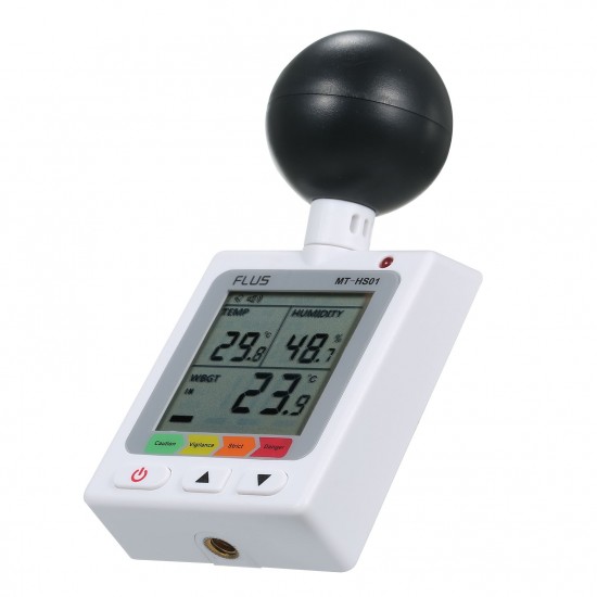 WBGT + HI Heat Index Checker Stress Meter Air Globe Temperature Humidity Tester