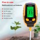 5-in-1 Soil Tester Multifunctional Soil Detector Moisture Meter pH Meter Temperature Soil/Ambient Moisture Sunlight Intensity pH Tester