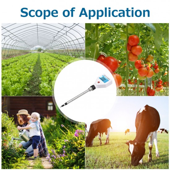 Soil EC Meter Digital Soil Tester with Backlight Screen Portable Soil Salinity Tester for Greenhouse Garden Farm Orchard