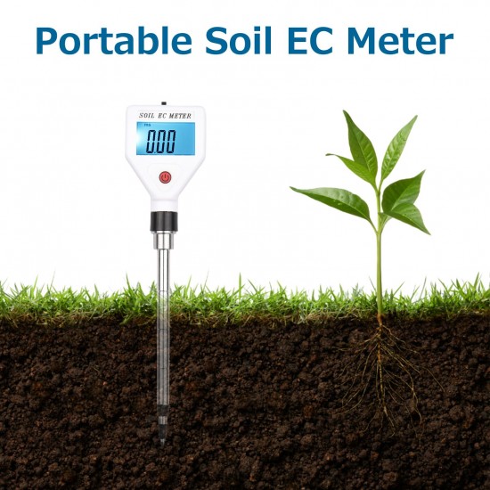 Soil EC Meter Digital Soil Tester with Backlight Screen Portable Soil Salinity Tester for Greenhouse Garden Farm Orchard