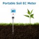 Soil EC Meter Digital Soil Tester with Backlight Screen Portable Soil Salinity Tester for Greenhouse Garden Farm Orchard