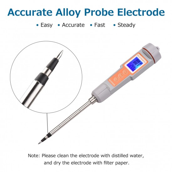 Soil Tester 3 in 1 Multifunction EC/ TDS/ Temperature Digital Soil Test Probe Meter with Backlight Screen Portable Soil Salinity Tester for Greenhouse Garden Farm Orchard