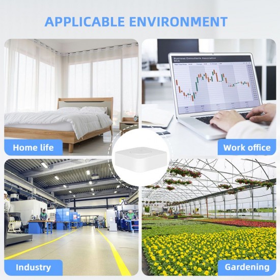 Tuya WiFi Intelligent Air Housekeeper 6-in-1 Air Quality Monitor PM2.5/Formaldehyde/TVOC/CO2/Temperature/Humidity Detector for Home Office