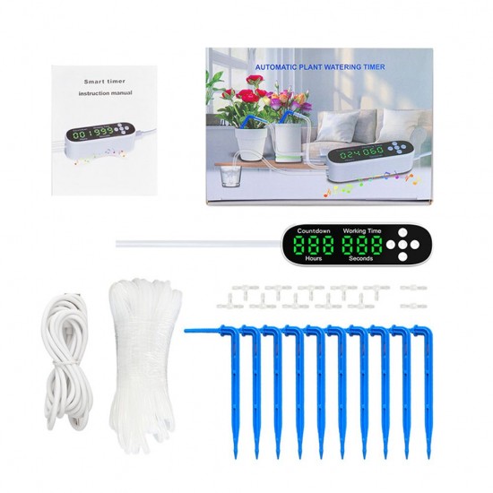 Intelligent Automatic Watering Device Controller Timed Waterer Garden Terrace Drip Irrigation System for 10-20 Potted Plant Flower