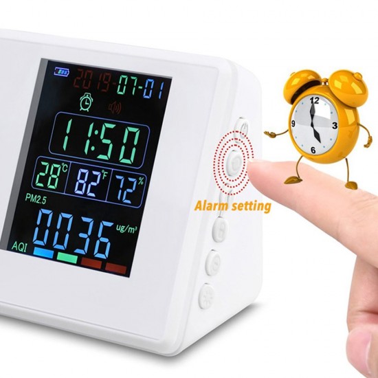 Digital Formaldehyde Detector Hygrothermograph Alarm Clock Carbon Dioxide Tester Air Quality Monitor Gas Analyzer