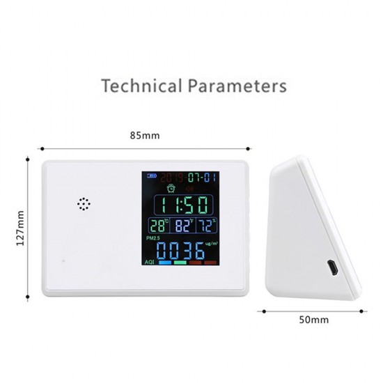 Digital Formaldehyde Detector Hygrothermograph Alarm Clock Carbon Dioxide Tester Air Quality Monitor Gas Analyzer