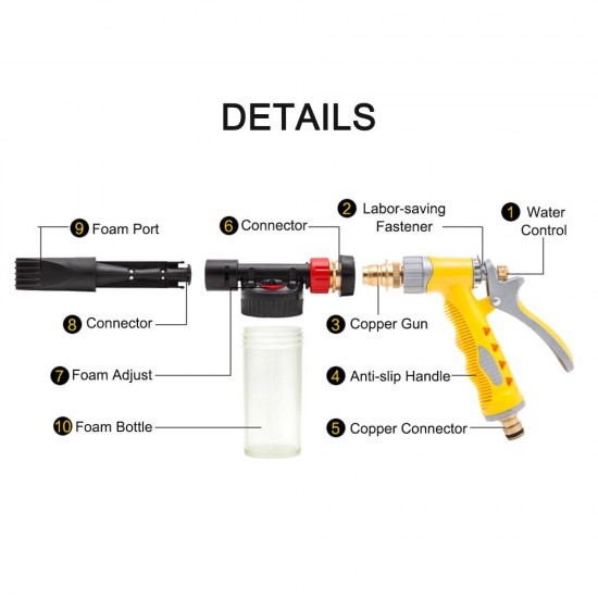 Car Foam Washing Spray Gun Multifunctional High Pressure Water Cleaning Foam Garden Cleanliness