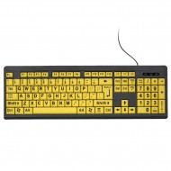 Wired USB Large Print Computer Keyboard for Low Vision Users High Contrast 104 Keys Letters for Old Men