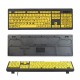 Wired USB Large Print Computer Keyboard for Low Vision Users High Contrast 104 Keys Letters for Old Men