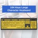 Wired USB Large Print Computer Keyboard for Low Vision Users High Contrast 104 Keys Letters for Old Men