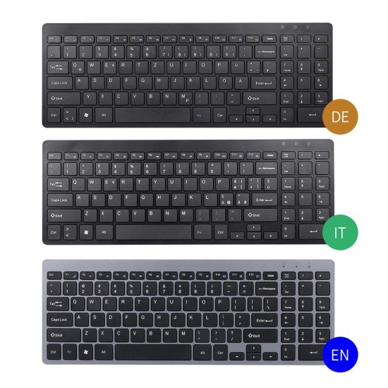 2.4G Wireless Keyboard Ultra-thin Wireless Keyboard Mute Keyboard 95 Keys Wireless Keyboard for PC Laptop Black English