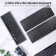 2.4G Wireless Keyboard Ultra-thin Wireless Keyboard Mute Keyboard 95 Keys Wireless Keyboard for PC Laptop Black English