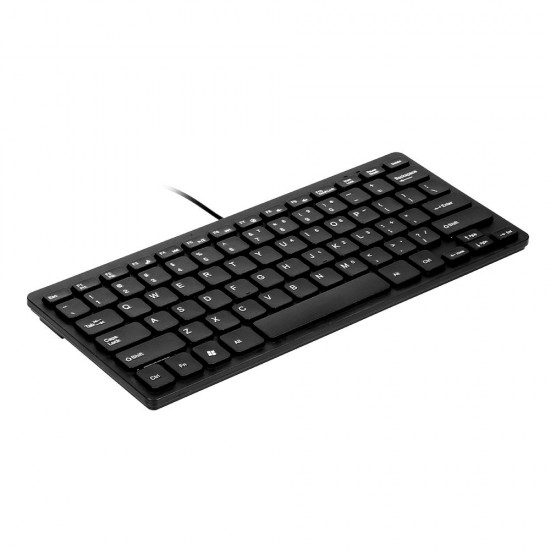 K-1000 Mini Keyboard 78-key Mini Keyboard USB Powered Wired Keyboard Chocolate Keyboard Portable Office Keyboard Black