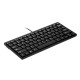 K-1000 Mini Keyboard 78-key Mini Keyboard USB Powered Wired Keyboard Chocolate Keyboard Portable Office Keyboard Black