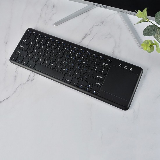 2.4G wireless keyboard with Multifunctional touchpad 78 Key ultra-thin office Portable Keyboard for Windows/Android Black