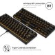 RK61 BT&Wired Dual Mode Keyboard Yellow Backlight 61 Key Mini Mechanical Keyboard for Phone/Tablet Black with Gateron Blue Switches