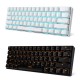 RK61 BT&Wired Dual Mode Keyboard Yellow Backlight 61 Key Mini Mechanical Keyboard for Phone/Tablet Black with Gateron Blue Switches