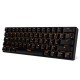 RK61 BT&Wired Dual Mode Keyboard Yellow Backlight 61 Key Mini Mechanical Keyboard for Phone/Tablet Black with Gateron Blue Switches