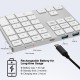 2-in-1 BT Keyboard USB-C 3.1 HUB Features 34-key Wireless Numeric Keypad with Two Extended USB3.0 Interfaces Silver