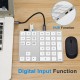 2-in-1 BT Keyboard USB-C 3.1 HUB Features 34-key Wireless Numeric Keypad with Two Extended USB3.0 Interfaces Silver