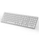 Multi-paired BT Keyboard 109-key Wireless Keyboard Support for IOS/Android/Windows System Silver