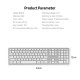 Multi-paired BT Keyboard 109-key Wireless Keyboard Support for IOS/Android/Windows System Silver