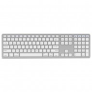 Multi-paired BT Keyboard 109-key Wireless Keyboard Support for IOS/Android/Windows System Silver