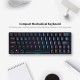 Compact Mechanical Multi-device Keyboard with 64 keys BT & Type-C Mode 18 RGB Backlit Effects N-key Rollover Blue Switches Black