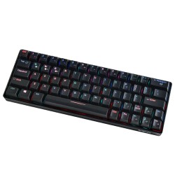 Compact Mechanical Multi-device Keyboard with 64 keys BT & Type-C Mode 18 RGB Backlit Effects N-key Rollover Blue Switches Black