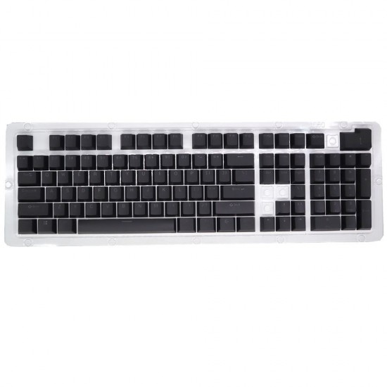 104 Keys Two-color Injection Molding PBT Keycap Set OEM Profile for Mechanical Keyboard Black(Only Keycaps)