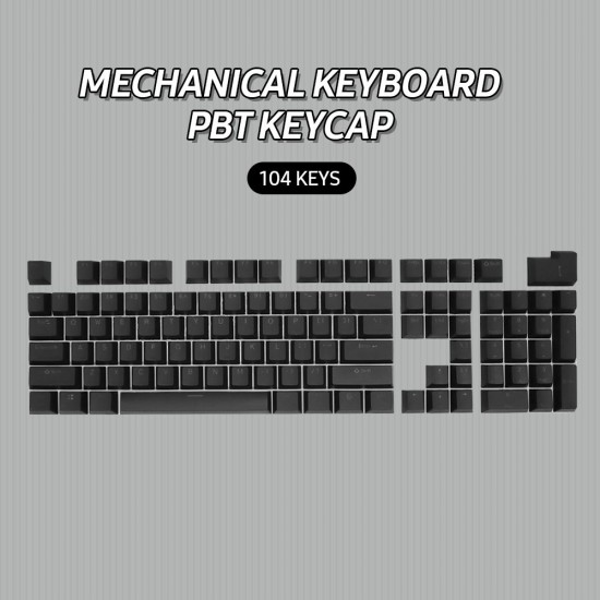 104 Keys Two-color Injection Molding PBT Keycap Set OEM Profile for Mechanical Keyboard Black(Only Keycaps)