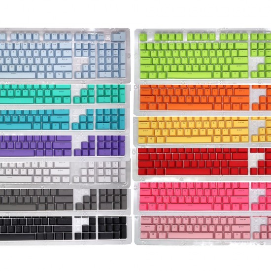 104 Keys Two-color Injection Molding PBT Keycap Set OEM Profile for Mechanical Keyboard Black(Only Keycaps)