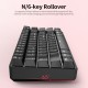 Compact 61-key Mechanical Keyboard BT&Wired Keyboard Multipoint Pairing/RGB Lighting Effects/N/6-key Rollover/Blue Switch Black