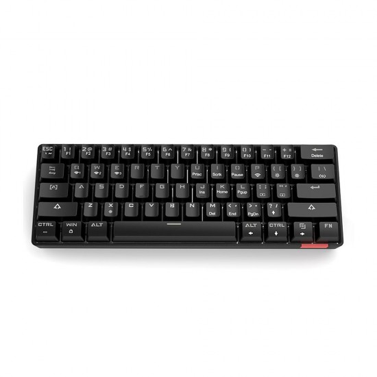 Compact 61-key Mechanical Keyboard BT&Wired Keyboard Multipoint Pairing/RGB Lighting Effects/N/6-key Rollover/Blue Switch Black