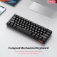 Compact 61-key Mechanical Keyboard BT&Wired Keyboard Multipoint Pairing/RGB Lighting Effects/N/6-key Rollover/Blue Switch Black