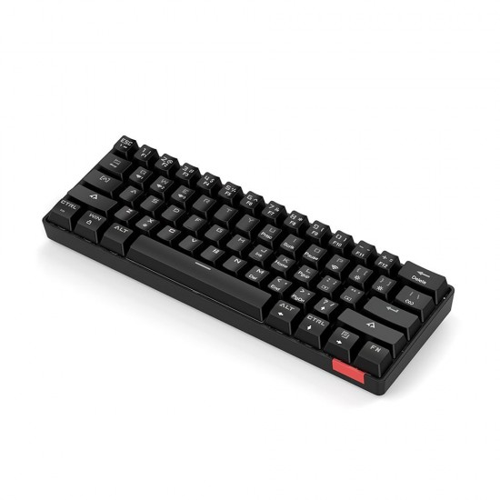 Compact 61-key Mechanical Keyboard BT&Wired Keyboard Multipoint Pairing/RGB Lighting Effects/N/6-key Rollover/Blue Switch Black