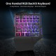 One Handed Keyboard with Wrist Rest Support Wired 35-key Keyboard RGB Backlit Keyboard 15-key Rollover/Macro Recording Keys Black