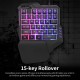 One Handed Keyboard with Wrist Rest Support Wired 35-key Keyboard RGB Backlit Keyboard 15-key Rollover/Macro Recording Keys Black