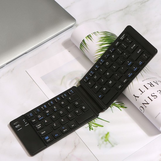 Convenient Folding BT Keyboard Compatibility Intelligent Matching Simple & Compact Long-lasting Battery Life Easy to Carry Black