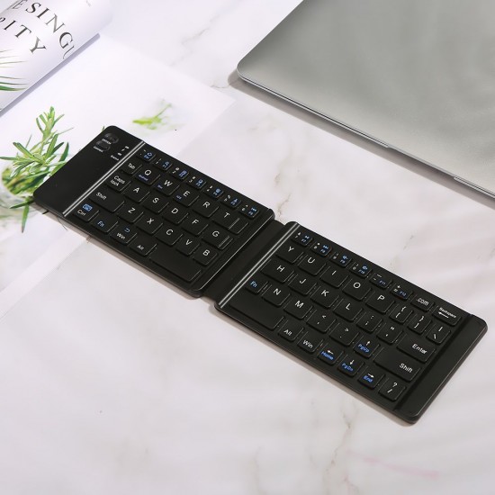 Convenient Folding BT Keyboard Compatibility Intelligent Matching Simple & Compact Long-lasting Battery Life Easy to Carry Black