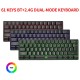 Wireless Keyboard 61 Keys BT+2.4G Dual-mode Keyboard with RGB Backlight Effect ABS Two-color Injection Molding keycap Black