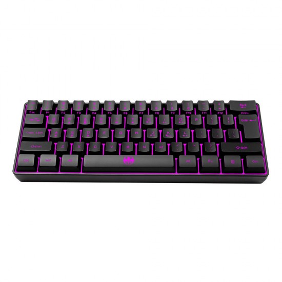 Wireless Keyboard 61 Keys BT+2.4G Dual-mode Keyboard with RGB Backlight Effect ABS Two-color Injection Molding keycap Black