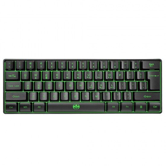 Wireless Keyboard 61 Keys BT+2.4G Dual-mode Keyboard with RGB Backlight Effect ABS Two-color Injection Molding keycap Black