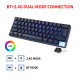 Wireless Keyboard 61 Keys BT+2.4G Dual-mode Keyboard with RGB Backlight Effect ABS Two-color Injection Molding keycap Black