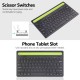 BT 3.0 Keyboard Wireless Rechargeable 78-key Keyboard with Phone Tablet Slot Scissor Switch Auto Sleep Mode, Black