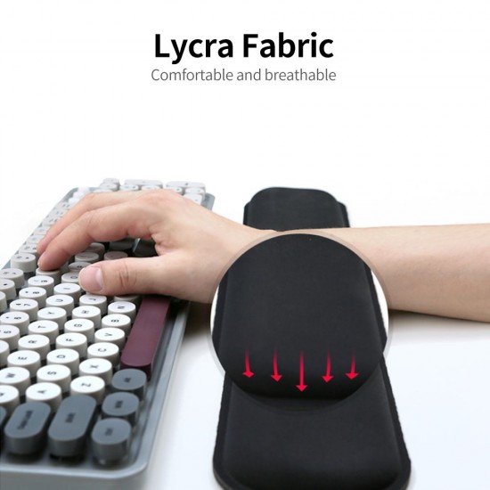 Memory Foam Keyboard Wrist Rest Office Gaming Keyboard Wrist Pad Ergonomic Keyboard Wrist Pad Breathable Lycra Fabric Black