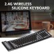 2.4G Wireless Keyboard 107 Keys Portable Folding Soft Silicone Dustproof Keyboard for Desktop Computer Laptop Plug and Play