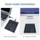 28 Keys Wireless Numeric Keyboard Financial Accounting Office Keyboard BT+USB Dual-mode Connection Built-in Lithium Battery